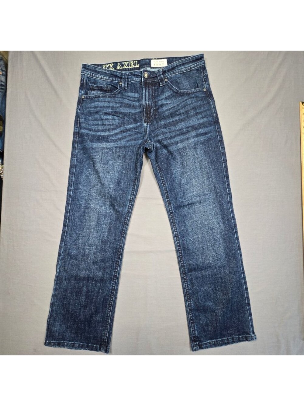TK Axel Mens Slim Bootcut Jeans W36 L32 Dark Wash Denim